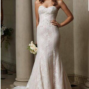 WTOO by Watters Lace Wedding Dress Size 10 – Strapless Sweetheart – Orig $1,800